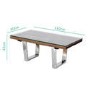 Grayson Industrial Coffee Table in Railway Wood with Glass Top
