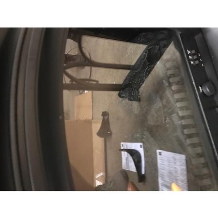GRADE A2 - AmberGlo Large Electric Stove Fire in Black with Double Doors & Log Fuel Bed