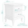 GRADE A2 - Florentine 2 Drawer French Style Bedside Table in White