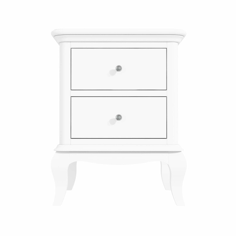 Florentine 2 Drawer French Style Bedside Table in White