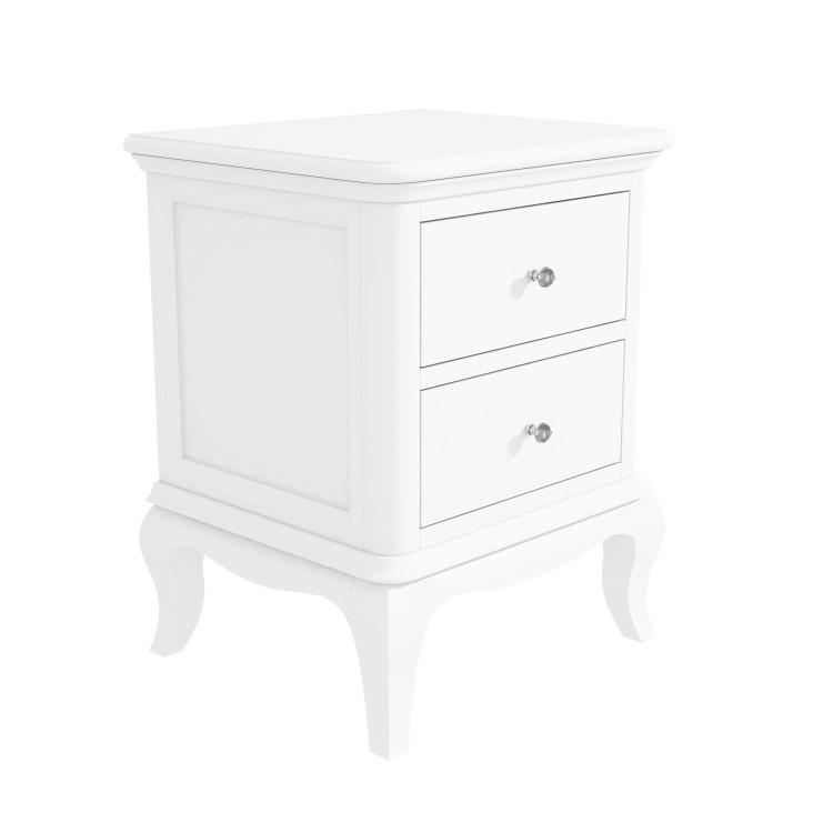 Florentine 2 Drawer French Style Bedside Table in White