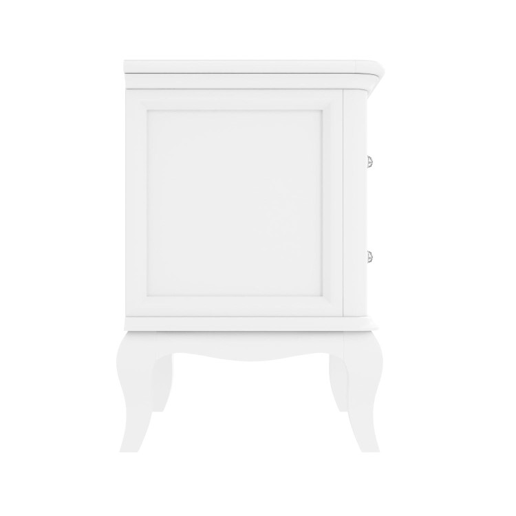 Florentine 2 Drawer French Style Bedside Table in White