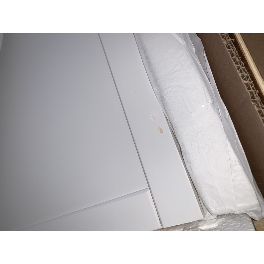 GRADE A2 - Harper White Solid Wood Double Wardrobe with Drawer