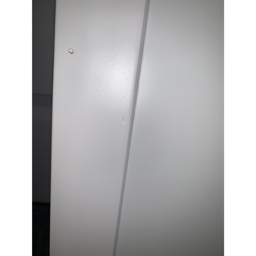 GRADE A2 - Harper White Solid Wood Double Wardrobe with Drawer