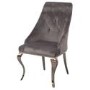 GRADE A1 - Vida Living Cassia Grey Velvet Pair of Dining Chairs with Polished Legs