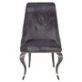 GRADE A1 - Vida Living Cassia Grey Velvet Pair of Dining Chairs with Polished Legs