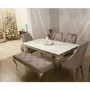 GRADE A1 - Vida Living Cassia Grey Velvet Pair of Dining Chairs with Polished Legs