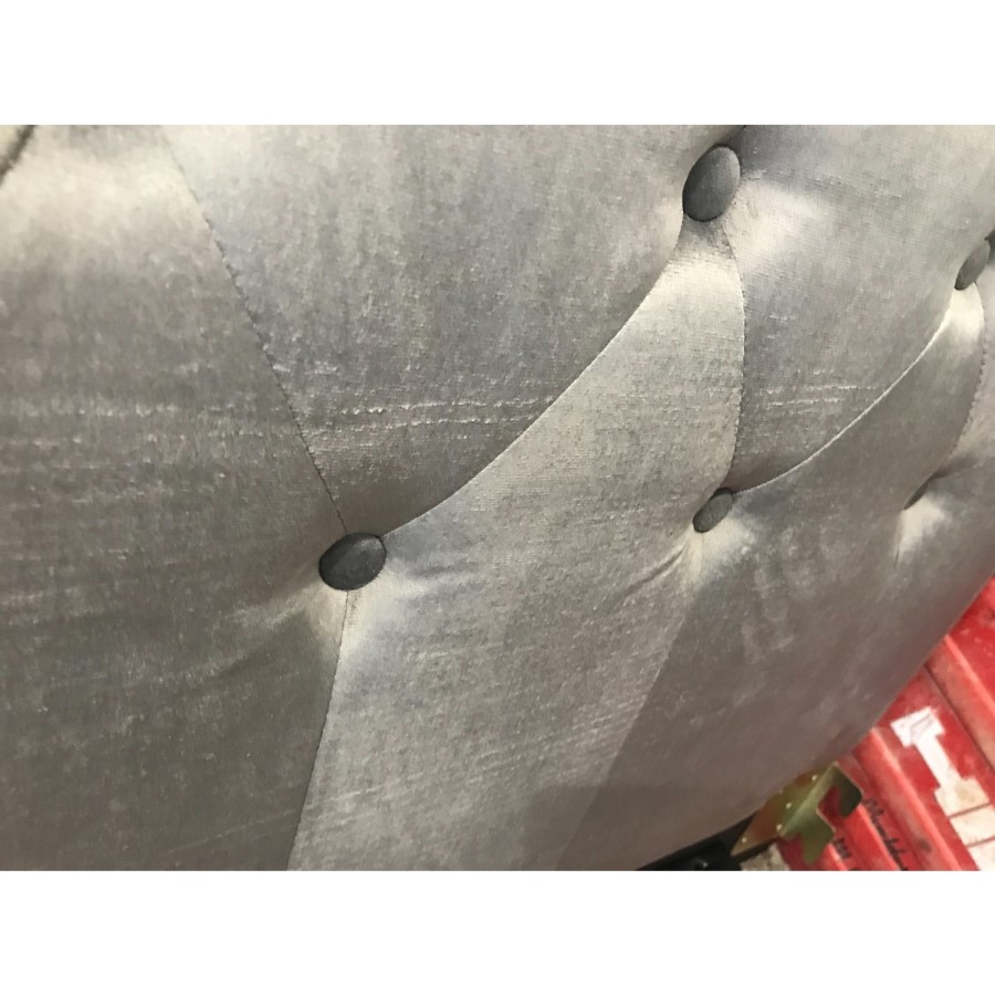 GRADE A2 - Sacha Velvet Day Bed in Anthracite Grey - Trundle Bed Included