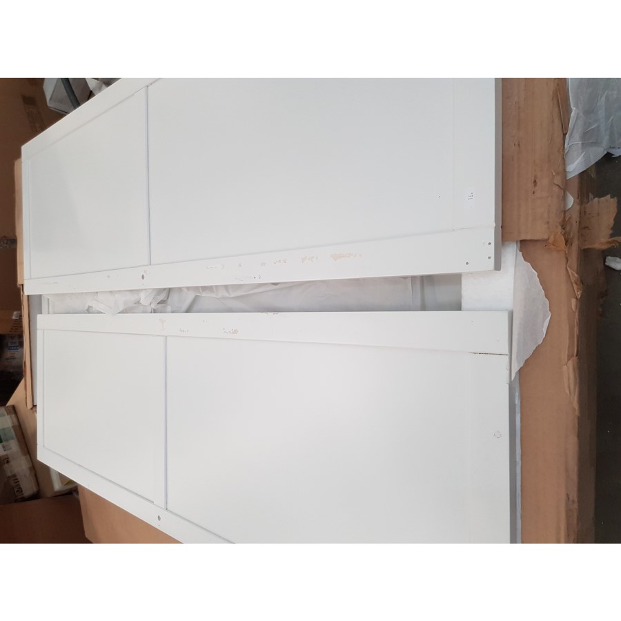 GRADE A2 - Harper White Solid Wood Double Wardrobe with Drawer