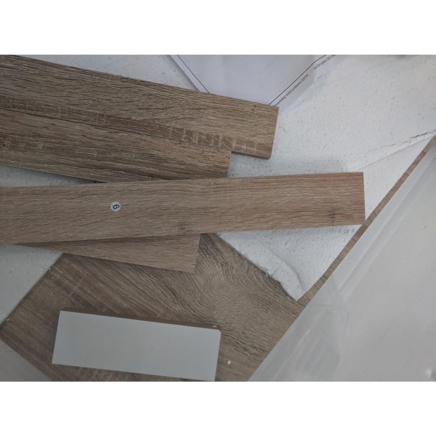 GRADE A2 - Square Coffee Table in White High Gloss & Light Wood Effect - Tiffany