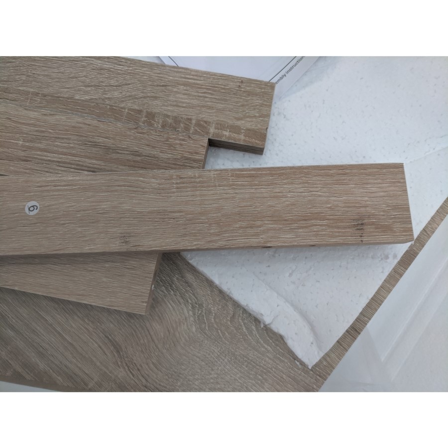 GRADE A2 - Square Coffee Table in White High Gloss & Light Wood Effect - Tiffany