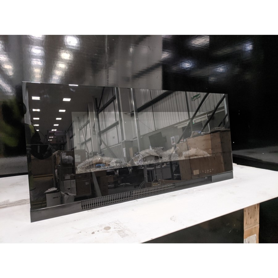 GRADE A3 - Black Wall Mounted or Recessed Electric Fire with Log and Crystal Fuel Bed - Amberglo