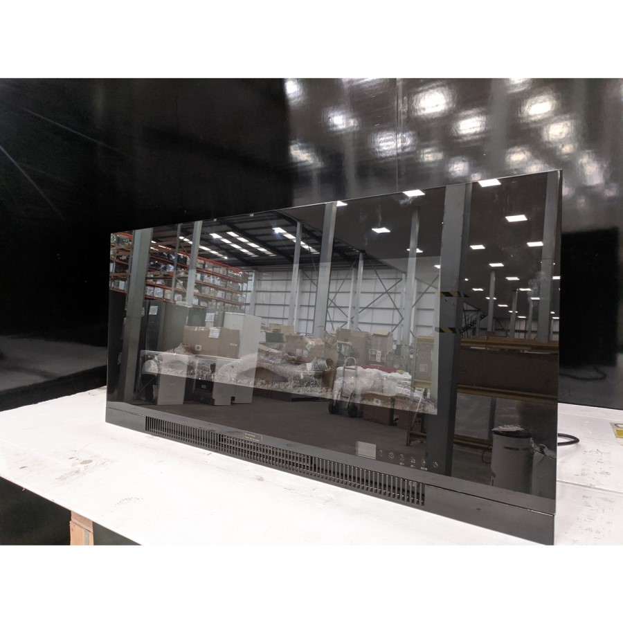 GRADE A3 - Black Wall Mounted or Recessed Electric Fire with Log and Crystal Fuel Bed - Amberglo