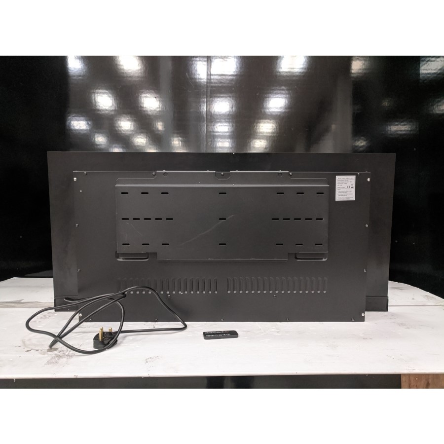 GRADE A3 - Black Wall Mounted or Recessed Electric Fire with Log and Crystal Fuel Bed - Amberglo