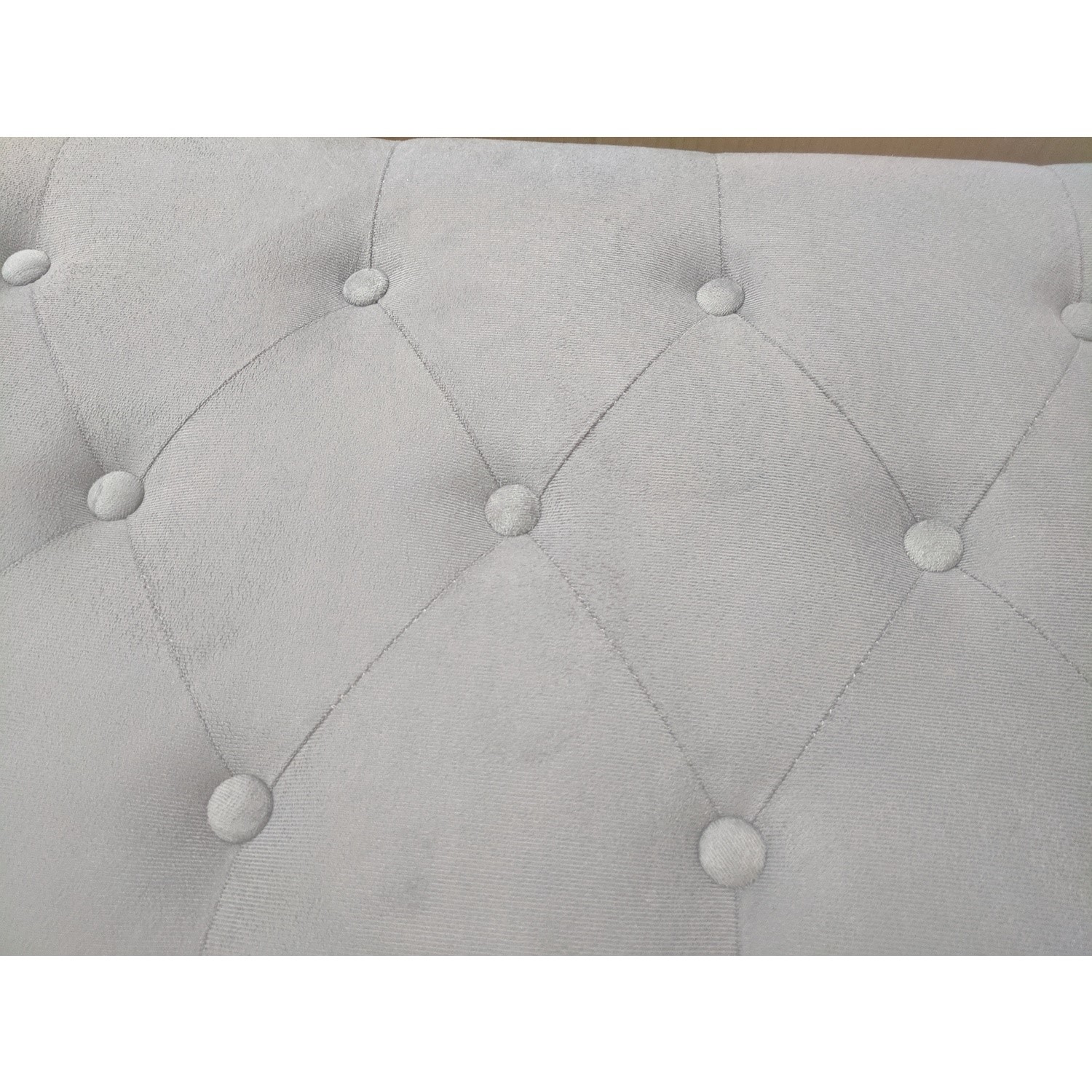 GRADE A2 Safina Velvet Storage Blanket Box in Grey with Stud Detail