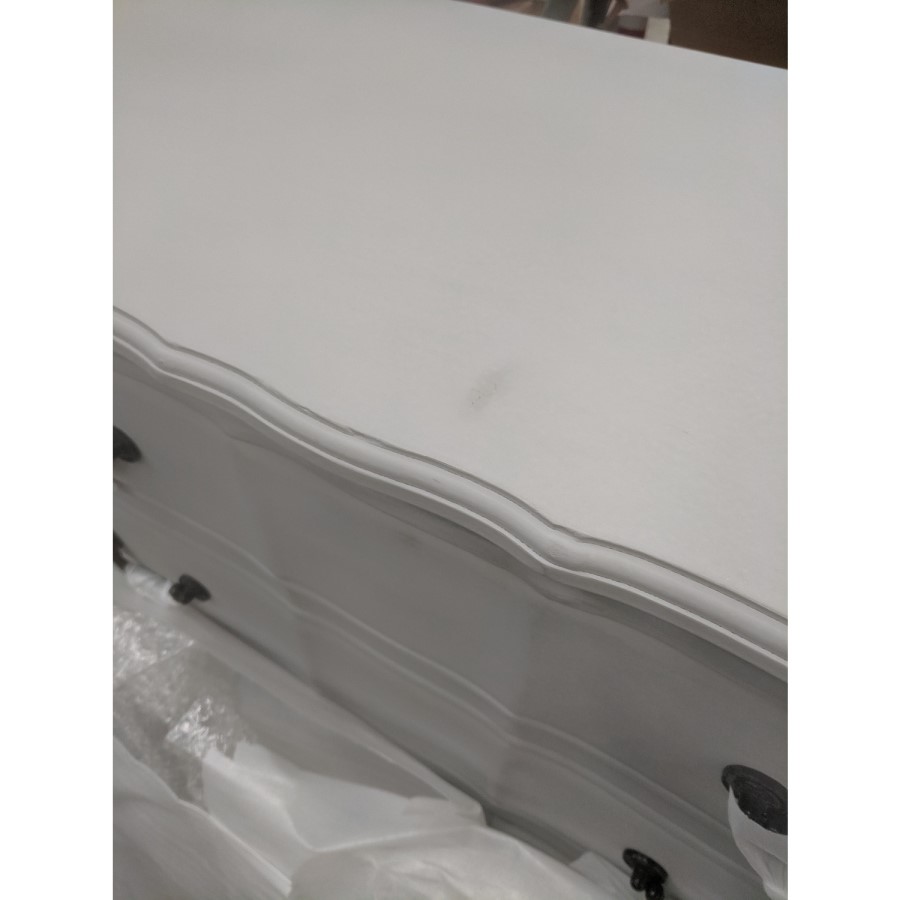 GRADE A2 - Grey Chest of Drawers with 3 Drawers - French Chateau