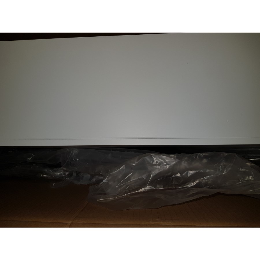 GRADE A2 - AmberGlo White Wall Mounted Electric Fireplace Suite with Log & Pebble Fuel Bed
