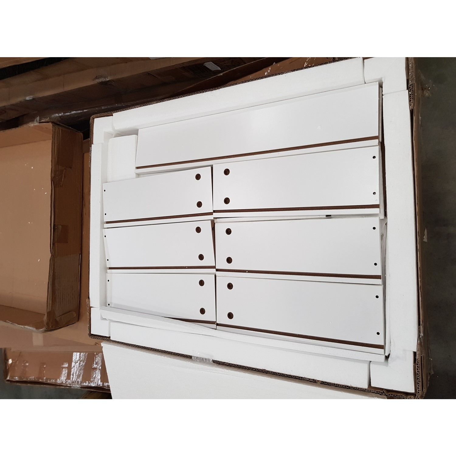 GRADE A2 White Gloss TV Unit with Soundbar Shelf Harlow TV's up