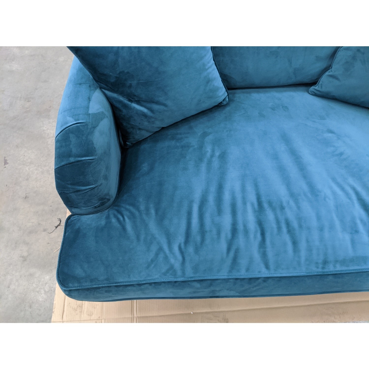 GRADE A2 Teal Blue Velvet Loveseat Payton Furniture123