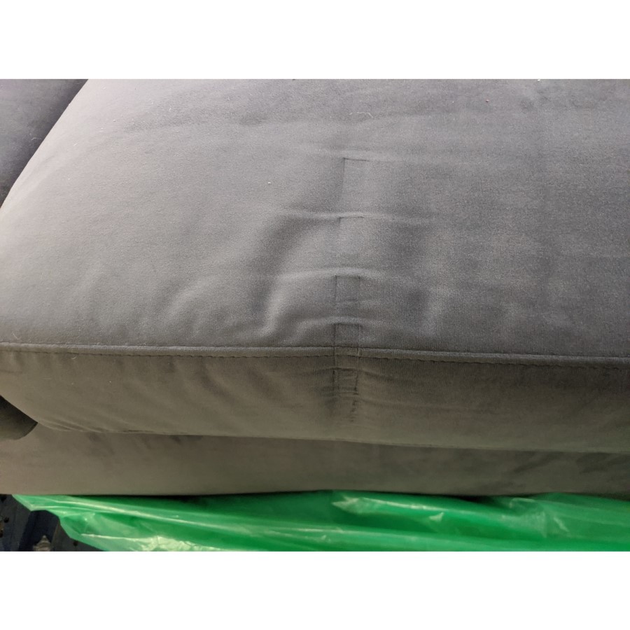 GRADE A2 - Clara 3 Seater Sofa in Dark Grey Velvet