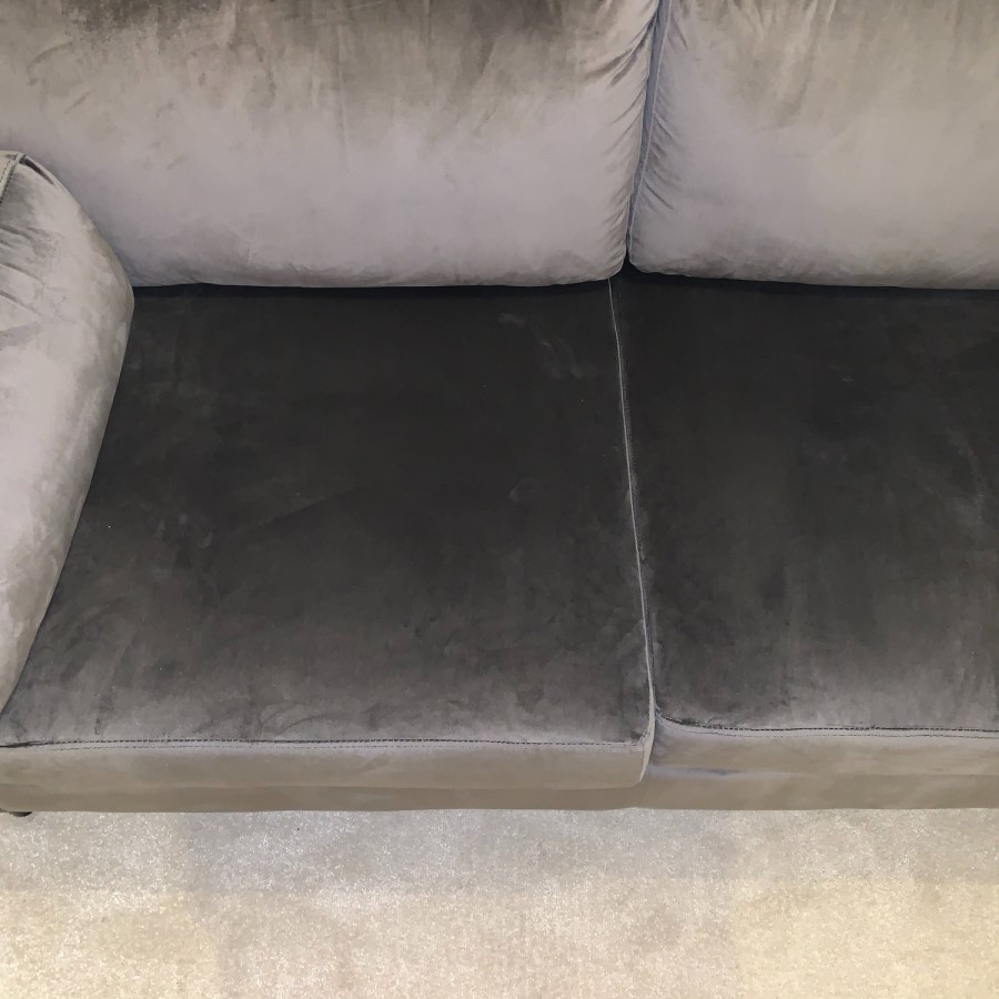 GRADE A2 - Julian Bowen Hayward Grey Velvet 2 Seater Sofa
