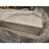 GRADE A2 - Safina Striped Top Ottoman Storage Bench in Silver Grey Velvet