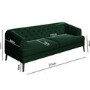 GRADE A2 - Chesterfield Sofa in Green Velvet - 3 Seater - Inez