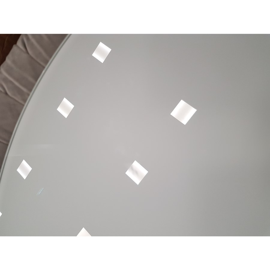 GRADE A2 - Silver Grey Velvet Ottoman Storage Pouffe with White Glass Top - Coffee Table - Clio