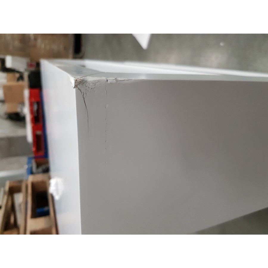 GRADE A2 - White Corner TV Unit in Solid Wood - TV up to 36" - Windsor