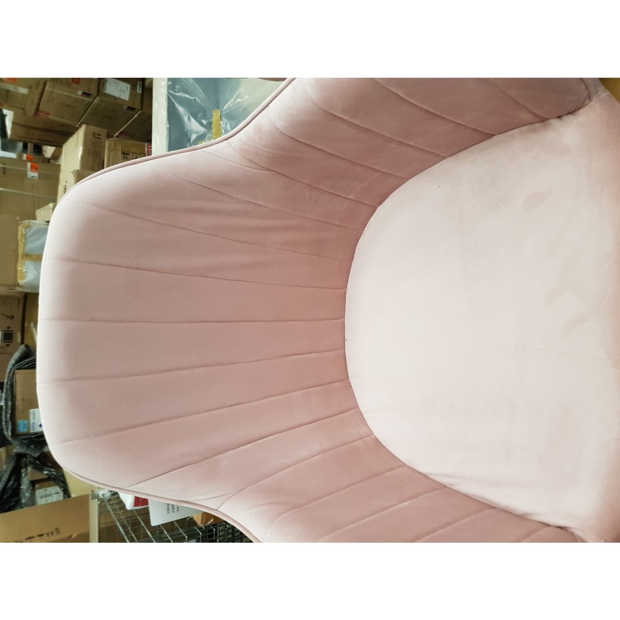 GRADE A2 - Pink Velvet Tub Chairs with Gold Legs - Set of 2 - Logan