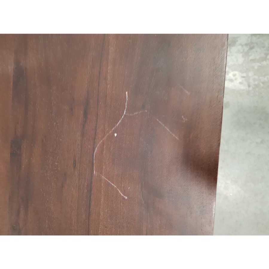 GRADE A2 - Small Sideboard in Dark Wood & Gold - Mari