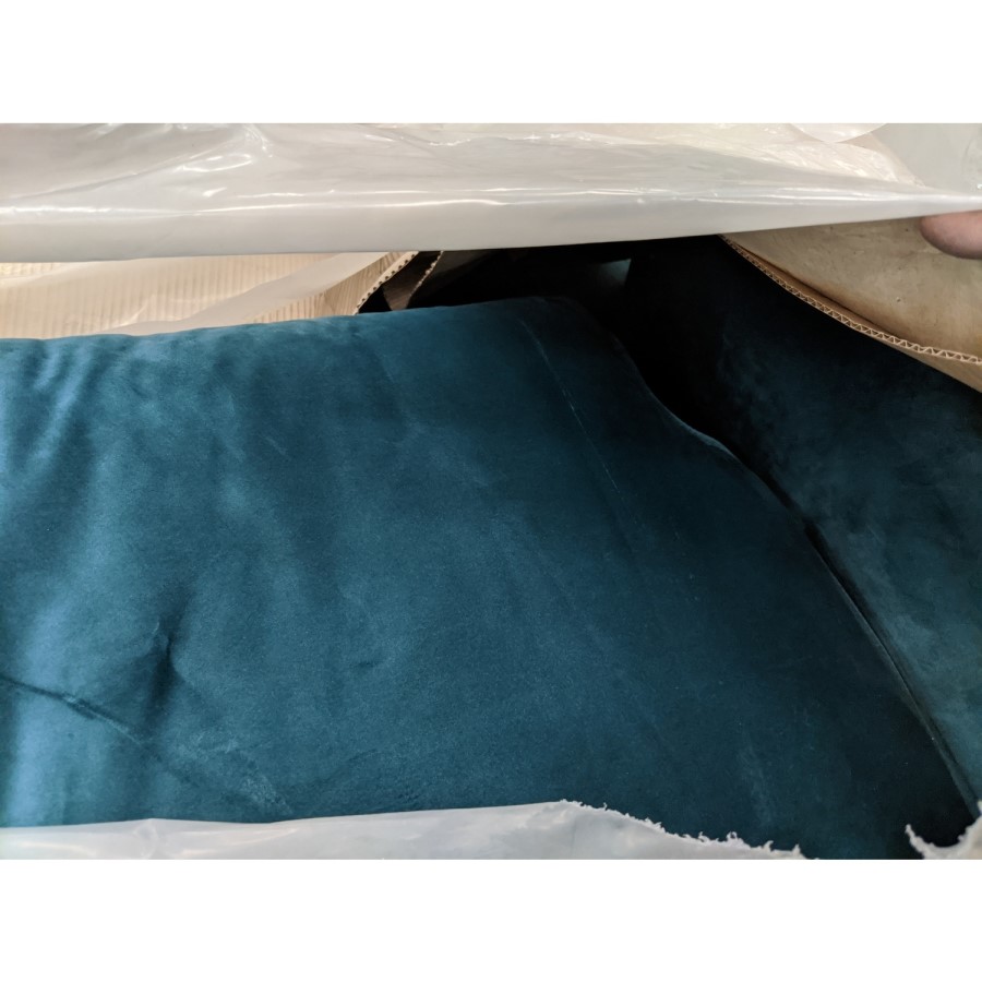 GRADE A2 - Payton Teal Blue Velvet 3 Seater Sofa