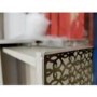 GRADE A2 - Luna Pale Grey Bedside Table with Gold Fretwork - 1 Drawer