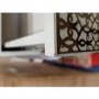 GRADE A2 - Luna Pale Grey Bedside Table with Gold Fretwork - 1 Drawer