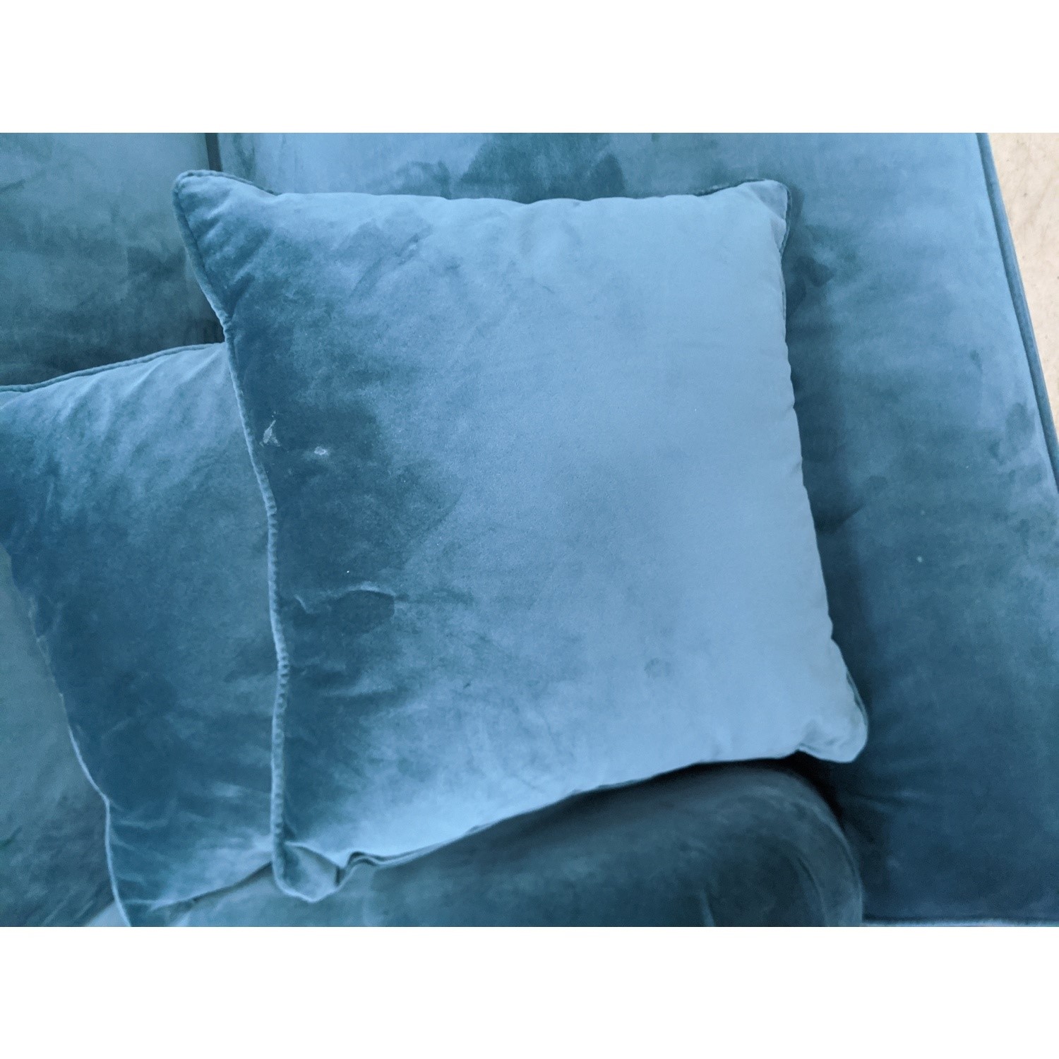 GRADE A2 Teal Blue Velvet Loveseat Payton Furniture123