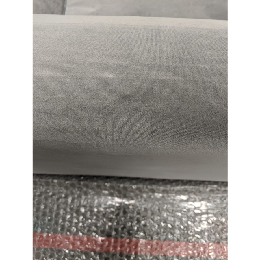 GRADE A2 - Grey Velvet Corner Sofa with Bolster Cushions - Seats 3 - Idris