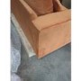GRADE A2 - Velvet 2 Seater Sofa in Orange with 2 Scatter Cushions - Blair
