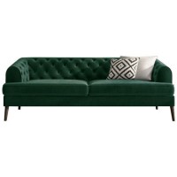 GRADE A2 - Chesterfield Sofa in Green Velvet - 3 Seater - Inez
