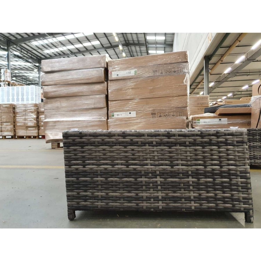 GRADE A2 - Rattan Corner Sofa and Table Set in Grey - Garden Furniture