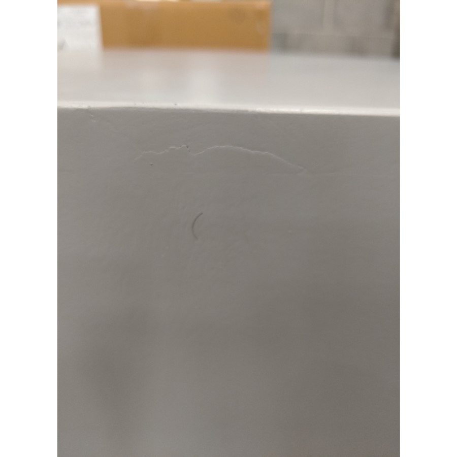 GRADE A2 - Ezra Chevron 3 Drawer Bedside Table in Pale Grey