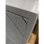 GRADE A2 - Ezra Chevron 3 Drawer Bedside Table in Pale Grey