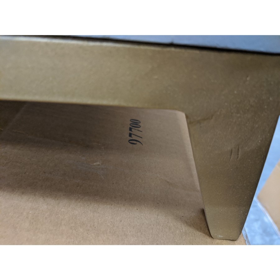 GRADE A2 - Ezra Chevron 3 Drawer Bedside Table in Pale Grey