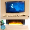 GRADE A3 - AmberGlo White Wall Mounted Electric Fireplace Suite with Log &amp; Pebble Fuel Bed