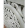 GRADE A2 - Fraya White Bedside Table with Hand Carved Detail