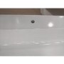 GRADE A2 - Gloss White Curved Coffee Table with Black Glass Top - Tiffany