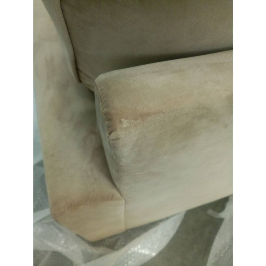 GRADE A2 - Beige Velvet Loveseat - Payton