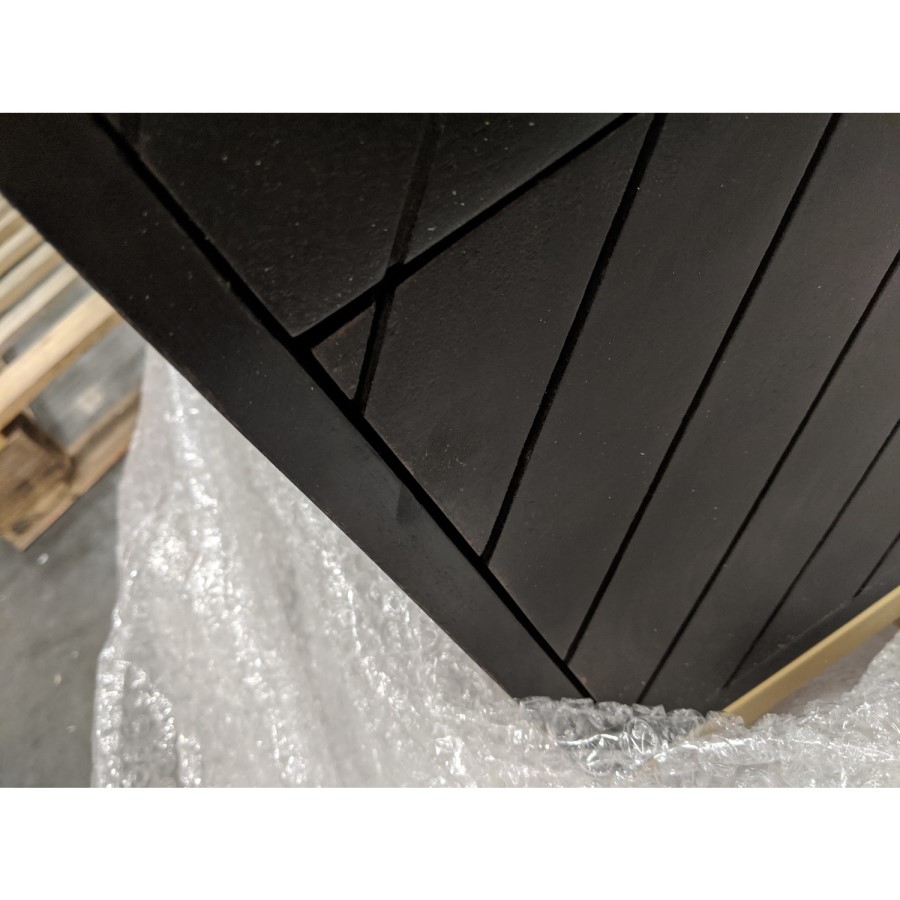GRADE A2 - Jude Chevron Chest of Drawers in Dark Wood