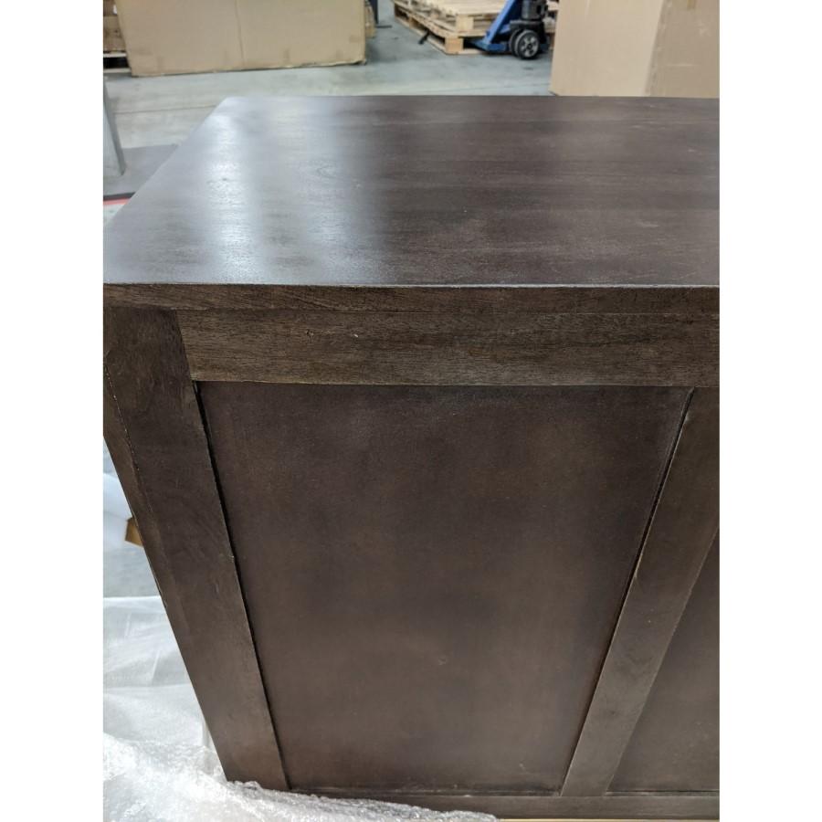 GRADE A2 - Jude Chevron Chest of Drawers in Dark Wood