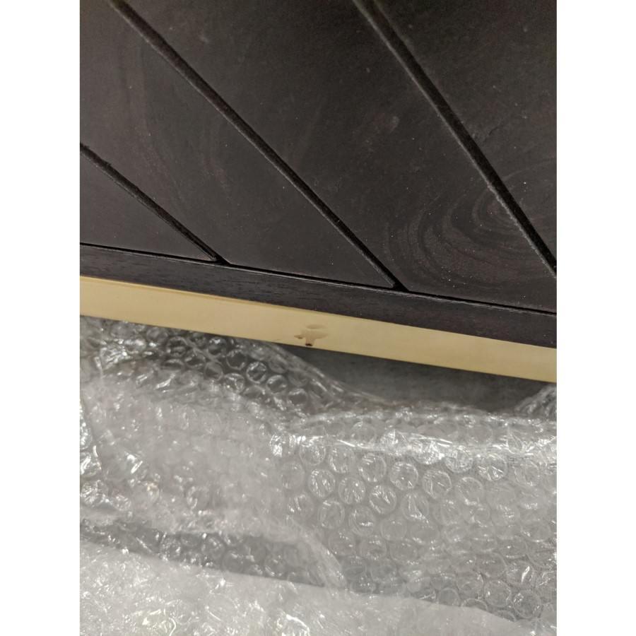 GRADE A2 - Jude Chevron Chest of Drawers in Dark Wood