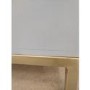 GRADE A2 - Ezra Chevron 3 Drawer Bedside Table in Pale Grey